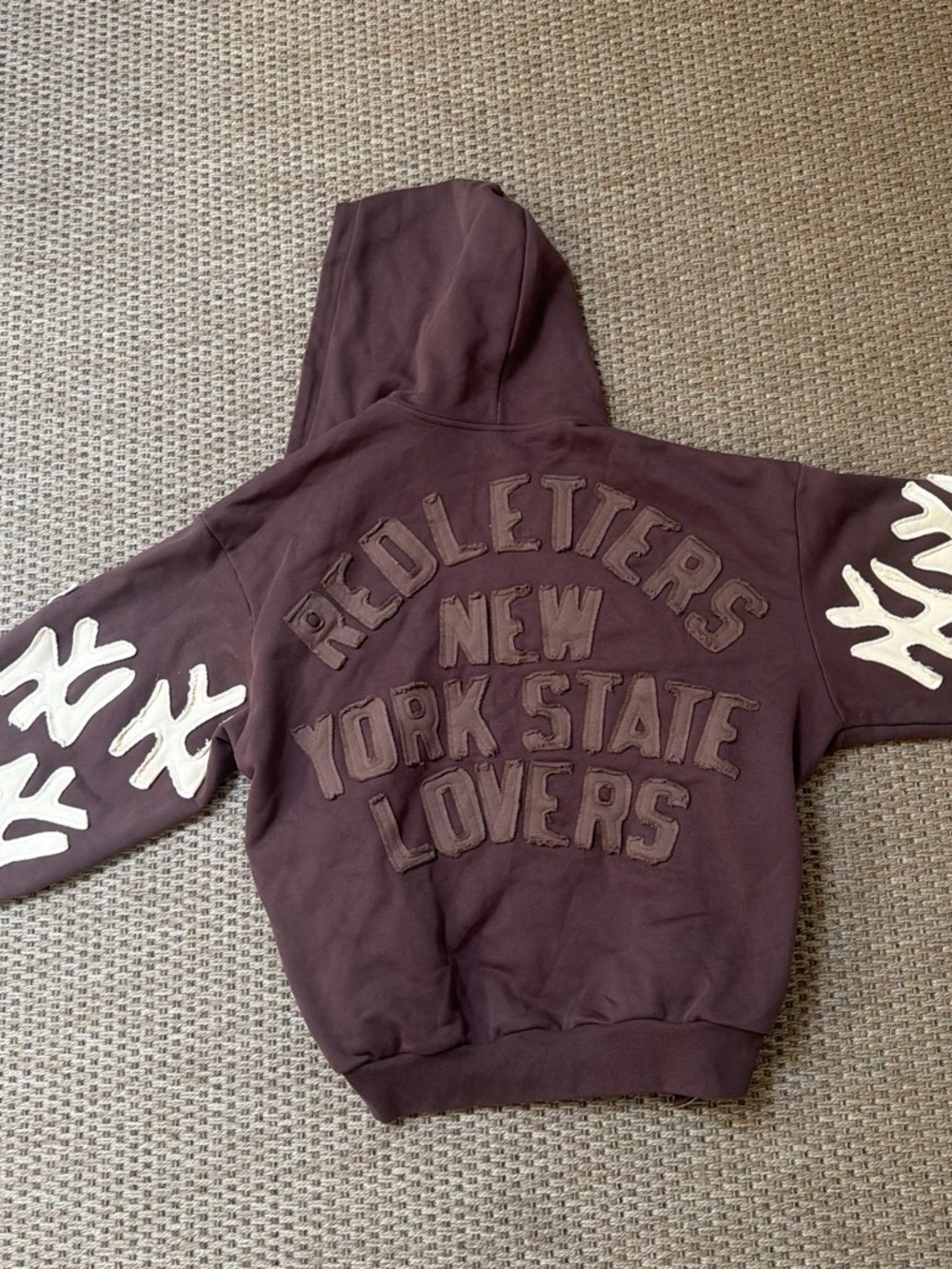 Men’s Red Letters Brown Zip Up Jacket